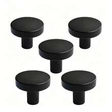 1-12pcs Gold Aluminum Alloy Drawer Pulls - Round Handles Suitable For Home, Applicable To Drawers, Cabinets, Wardrobes, Home Decor - Black - View 16
