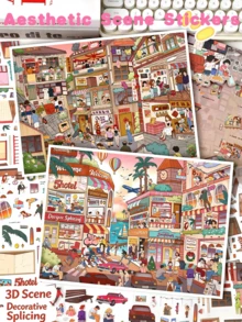 New Large Size Cozy Isometric Scene Stickers, Multi Theme Diorama Craft Landscape Stickers,Cozy Cottagecore Stress Relief DIY Scene Craft Stickers,Aesthetic Slow Living Relax Craft Gift For Adult Hobbyists,Back To School,Summer Vacation Gift - View 12
