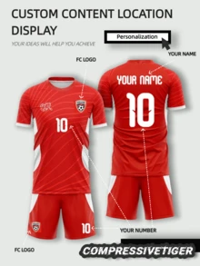 2pcs/Set Customized 2026 Switzerland Home Soccer Jersey And Shorts Set, Red Wave Pattern, Customizable Name And Number Sports - Red - View 1