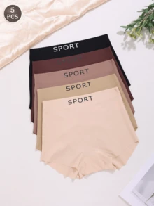 5pcs/Pack Women's Multi-Color Fashionable Comfortable Triangle Panties - Multicolor - View 3