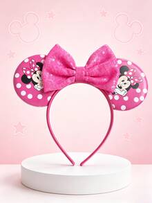 Disney 1个波点卡通定位数码印花亮片蝴蝶结发箍，可爱卡通装饰发饰，色彩缤纷时尚，适合日常佩戴，也是返校礼物、情人节礼物、母亲节礼物、生日派对礼物、新年礼物的理想之选。 - 彩色 - 查看 8