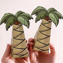 10PCS Palm Tree Shaped Paper Gift Boxes, Elegant And Unique, Fresh Tropical Style With Rich Charm, Specially Designed For Various Traditional Festivals, Perfect Choice For Holiday Gifts And Party Favors - Palm Trees - View 3