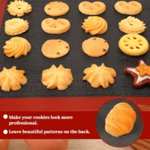 1/2/3 Stücke Silikon Backmatte, perforiert, Ofeneinlage für halbes Backblech, wiederverwendbare perforierte Silikon Backmatte für Kekse, Windbeutel, Brot, Pizza, Gebäck, Größe 11.8x15.8 Inches, Rot - Verschiedenfarbig - Übersicht 10