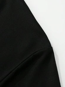 Men's Casual Fashionable Versatile Minimalist Half-Turtleneck Short Sleeve T-Shirt, Breathable Knit Fabric, Suitable For Daily Wear - Black - View 9
