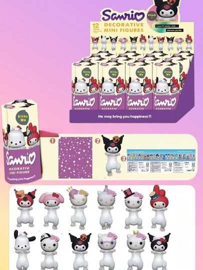 SANRIO 可爱卡通盲盒/收藏盲盒，内含三丽鸥经典角色，如酷洛米、美乐蒂、KT猫、派对天使娃娃惊喜套装。适用于汽车、手机、电脑、家居装饰、桌面摆件，也是馈赠亲友、母亲节、嘉年华奖品和派对礼品的理想之选（款式随机）。