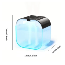 1000ML Dual Mist Humidifier, 7-Color Lamp Aroma Diffuser, Transparent Water Tank With Water Level Indicator, Quiet Operation, Suitable For Bedroom, Study, Dorm, Office - 1PC - View 10