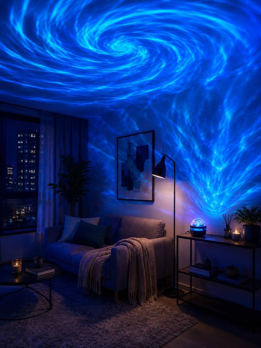 【LED夜灯】星系漩涡投影灯，USB供电，适用于床头、宿舍、家居装饰、房间氛围