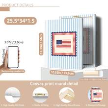 1 pezzo Quadro da parete in tela con bandiera americana in stile rustico, opera d'arte stampabile con bandiera americana in stile accademico, motivo a bandiera USA per il 4 luglio, decorazione americana, quadro su tela, arte con ragazza di moda, opera d'arte con citazione ispirazionale, decorazione per la casa, tela appesa - A - Visualizzare 13