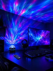 [桌面裝飾燈] 彩色星雲北極光氛圍燈，遙控 USB 供電，適用於臥室、客廳、遊戲室、家庭劇院 - 彩色 - 查看 2
