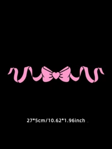 Cute Pink Bow Car Stickers, Soft Style Long Ribbon And Cherry Blossom Bow Decals Suitable For Car Windows And Body - A - View 11