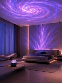 [Lámpara de decoración de habitación] Lámpara de proyección de galaxia y nebulosa multicolor, lámpara de atmósfera de control remoto para escritorio, adecuada para dormitorio, sala de estar, sala de juegos, cine en casa - Multicolor - Ver 8