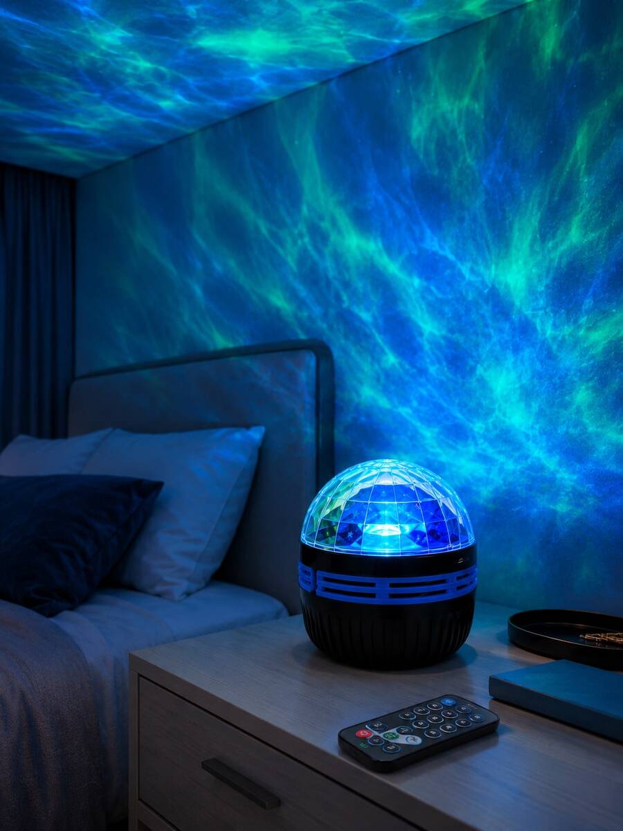 [Northern Lights Projection Lamp] Blue, Pink & Purple Multicolor Light Patterns Decorative Lamp With Remote Control, Suitable For Bedroom, Living Room, Dorm, Home Decor
