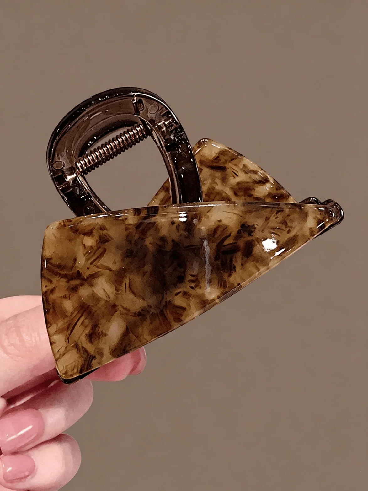 1pc Korean Style Leopard Print Acetate Hair Claw Clip,New Design For Women With Thin Hair,Hair Claw For Updo - Multicolor - View 1