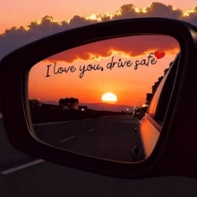 3 piezas | Te Amo - Pegatina para el Espejo Retrovisor del Coche | Pegatina para el Espejo Retrovisor del Coche, Pegatina de Conducción, Pegatina Divertida para la Ventana del Coche y el Espejo Retrovisor, Adecuada para Hombres y Mujeres, Negro - ¡Te quiero, conduce con cuidado! (Pegatina para el espejo retrovisor) - Ver 2
