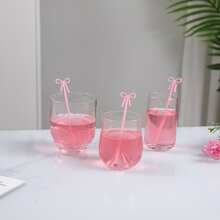 2/4/8 piezas Palitos agitadores con lazo rosa lindo, agitadores de bebidas adecuados para despedida de soltera, fiesta de despedida de soltera y regalos de cumpleaños, agitadores de cócteles reutilizables, añaden estilo al café helado, cócteles y té con leche, adecuados para el hogar, cafetería, boda y fiesta de cumpleaños. Convenientes de usar y desechar, añaden un toque de encanto exquisito a tu colección de artículos de bar. - Rosa - Ver 3