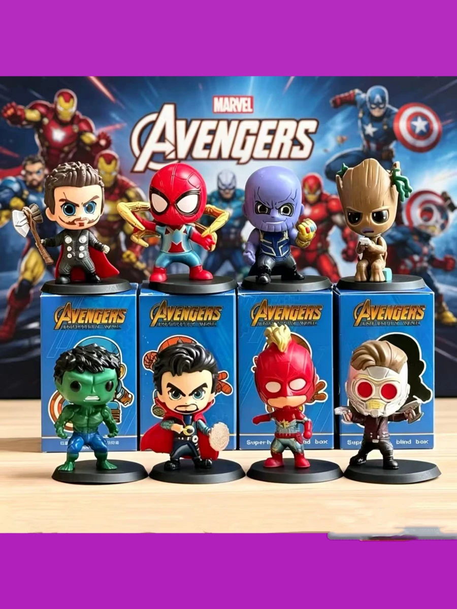 [Bộ sưu tập mô hình Marvel Avengers Blind Box, mô hình hành động mini series mới, món quà tuyệt vời cho bạn bè, sinh nhật, tiệc Phục Sinh, siêu anh hùng, Người Nhện, bé trai và bé gái, bao gồm túi bí mật, đồ sưu tầm hot, quà tặng bất ngờ, quà Halloween, đồ trang trí tiệc, phù hợp với nhiều dịp] - Nhiều màu - Xem 1