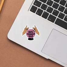 Divination Crystal Ball YOU'RE OVERTHINKING AGAIN, Waterproof Vinyl Sticker - Durable Smooth Surface, Self-Adhesive Bumper Sticker, Suitable For Cars, Windows, Laptops, Trucks, Water Bottles - Multi-Purpose Durable Design, Car Sticker - Vinyl - View 4