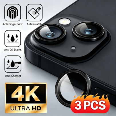 3pcs Camera Lens Protector, 9H Hardness Tempered Glass, Anti-Scratch Anti-Glare, Shiny Lens Protective Film, Suitable For IPhone 17/16/15/14/13/12/11 Pro Max Plus/17 Air/16e/Mini