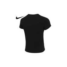Nike Sportswear CHILL KNIT舒適修身純色logo印花彈性圓領短袖 T卹 女款 黑/白 - 黑色 - 查看 3