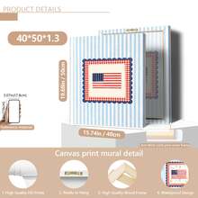 1 pezzo Quadro da parete in tela con bandiera americana in stile rustico, opera d'arte stampabile con bandiera americana in stile accademico, motivo a bandiera USA per il 4 luglio, decorazione americana, quadro su tela, arte con ragazza di moda, opera d'arte con citazione ispirazionale, decorazione per la casa, tela appesa - A - Visualizzare 18