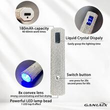 GANLAIX 水鑽美甲烘乾燈附支架，便攜手持式 USB 充電凝膠美甲燈，LCD 螢幕顯示，快速固化迷你美甲燈，適用凝膠指甲油，女性禮物 - 彩色 - 查看 5