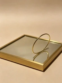 1件手工压花银三层和五层开口24K镀金金属手链，轻盈奢华多层手链，优雅百搭的女士配饰 - 彩色 - 查看 10