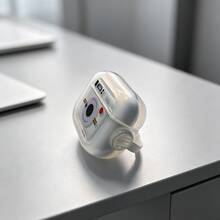 1 chiếc bao đựng tai nghe hình máy ảnh mini màu trắng, trong suốt, họa tiết máy ảnh đen dễ thương, sáng tạo, unisex, có giá đỡ xoay, phù hợp cho 1/2/3/4/Pro/Pro2/Pro3 [Chỉ bao đựng, không bao gồm tai nghe] - Nhiều màu - Xem 4