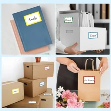 60/120pcs Colorful Adhesive Labels, Suitable For Writing Names, Scrapbooking, Moving Boxes, Gift Bags, Books, Notebooks, School, Office, Home, Kitchen - Rectangle - View 3