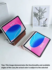 2025 波點與極簡圖案平板保護殼，相容於 Ipad 7/8/9/10代/Pro 12.9/Pro 11/11代 (A16)、Galaxy Tab S6 Lite/Galaxy Tab A11+ 2025，提供柔軟防震保護，支援智慧支架/自動喚醒/睡眠功能 - 白色 - 查看 4