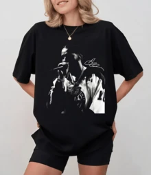 Oversized Cotton T-Shirt From D-Drake Live Performance, Hip-Hop Legend, Signature Graphic Tee - Black - View 1