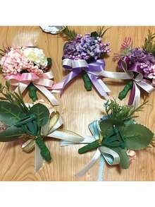 10件組 DIY 婚禮三角領花套組 新郎胸花針扣 固定配件 新郎婚禮裝飾 塑膠花針 - 彩色 - 查看 5