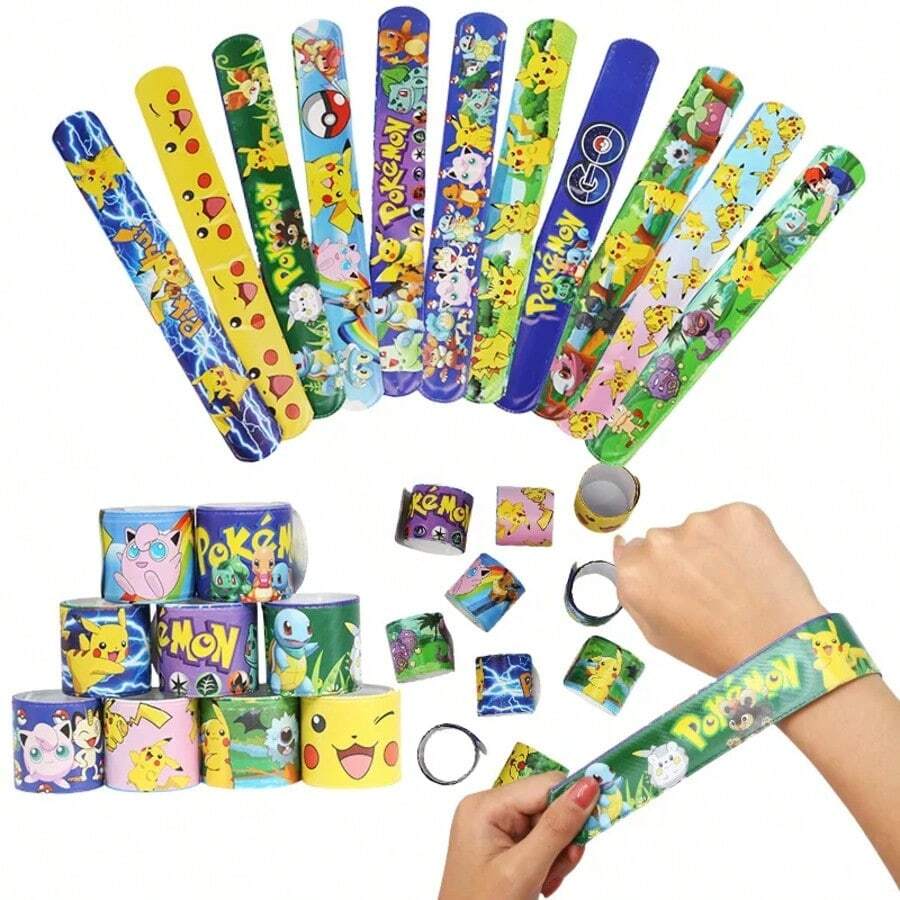 Vòng tay Pokemon, Vòng tay hình tròn vỗ tay, Vòng tay nhung hoạt hình, Vòng tròn vỗ tay, Quà tặng sinh nhật - Nhiều màu - Xem 1