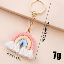 1/3 pièces Porte-clés à gland arc-en-ciel fait main, pendentif de sac couleur macaron, porte-clés unique, pendentif de sac à dos de style artistique minimaliste, cadeau d'anniversaire créatif pour la meilleure amie, accessoires décoratifs mignons multifonctionnels pour les déplacements quotidiens, décoration de sac à dos d'étudiant, organisateur de clés de voiture, cadeau d'amitié, souvenir de vacances, décoration de sac DIY - Multicolore - Voir 5