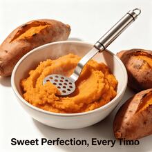 Triturador de alimentos para bebé de acero inoxidable, herramienta de cocina para puré de huevo, calabaza y patata - Multicolor - Ver 5
