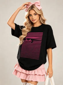 Women T-Shirts - 黑色 - 查看 4