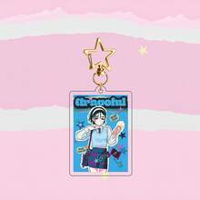 Llavero de acrílico de anime Alien Stage, llavero de personajes de dibujos animados ALNST Ivan Till Mizi Sua con broche de estrella dorada, colgante de estilo de portada de revista retro Y2K para decoración de mochila - Multicolor - Ver 14