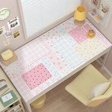 皮革桌面垫保护套 钢琴键波点 Y2K 粉色少女鼠标垫 办公桌垫 防水防滑 PU 桌面吸墨垫 - 查看 10