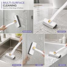 1pc Rotating Bathroom Cleaning Brush With Built-In Squeegee, 360° Adjustable Shower Glass & Tile Brush, Multi-Surface Cleaning Tool For Floor Tiles, Bathtub, Mirror, Kitchen Sink, Home Cleaning Supplies & Kitchen Accessories - Multicolor - View 2