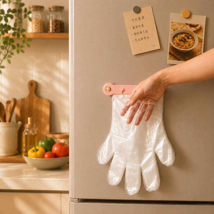 Dispensador de guantes montado en la pared de una sola mano, dispensador de guantes desechables sin manos con 100 piezas de guantes incluidos
