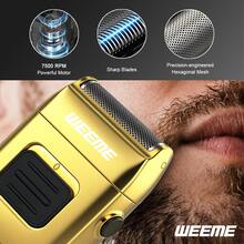 WEEME 专业理发套装 - 三合一电动剃须刀，包含理发器、胡须修剪器和剃须刀，可充电男士电动剃须刀，奢华金色设计 - 查看 5