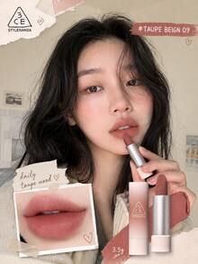 3CE 1支3.5克灰褐色米棕色奶油哑光唇膏，滋润持久轻盈，适合女性打造拿铁妆容，优雅唇妆 #09 灰褐色米棕色 - #09 Taupe Beige - 查看 7