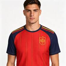 2026 World Cup Spain Football Short-Sleeve 3D Graphic T Shirt Lightweight And Breathable Sports Jersey - Multicolor - View 1