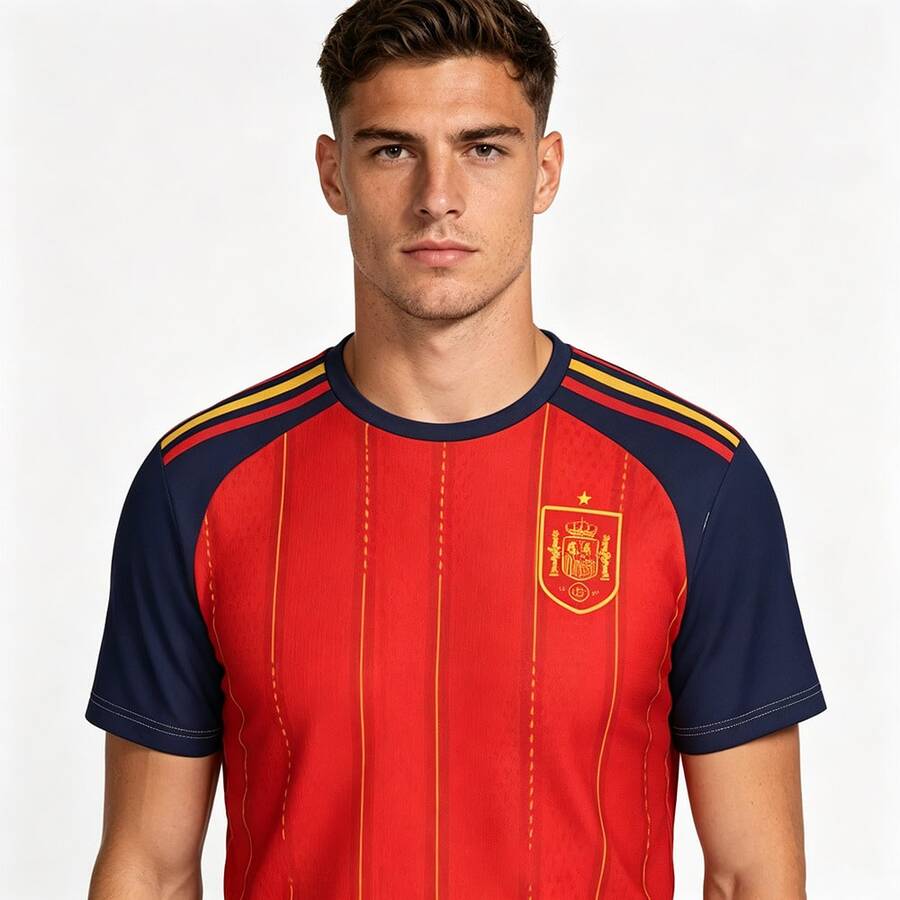 2026 World Cup Spain Football Short-Sleeve 3D Graphic T Shirt Lightweight And Breathable Sports Jersey - Multicolor - View 1