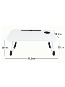 1 chiếc bàn laptop gấp gọn dùng trên giường có khe cắm cốc và miếng bảo vệ góc chống trượt, bàn đa năng kiểu thoải mái dùng cho văn phòng và đọc sách - Nhiều màu - Xem 8