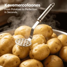 Triturador de alimentos para bebé de acero inoxidable, herramienta de cocina para puré de huevo, calabaza y patata - Multicolor - Ver 9