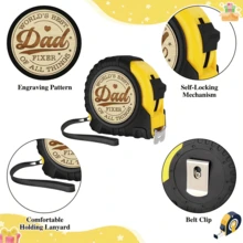 Regalo del Día del Padre Cinta Métrica Retráctil Plegable, Compacta y Portátil, Con Mecanismo de Freno Bloqueo Deslizante, Hoja de Metal, Escala Dual Imperial/Métrica, Fácil de Leer - Varios estilos - Ver 8