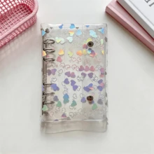 A5/A6/A7/M5 彩色愛心圖案活頁本，便攜式活頁本，A5貼紙收藏本，替換內頁，相簿，貼紙本，儲蓄本，日記本，筆記本，K-POP偶像收藏本；適用於辦公用品和學校用品 - 愛心軟殼活頁冊 - 查看 16