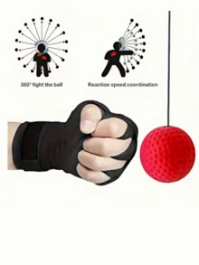 1pc Head-Mounted Boxing Reaction Ball, Combat Fighting Sanda Dodge Training Speed Ball, Adult Stress Relief Magic Ball - Multicolor - View 4