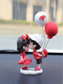 2 Pieces Set Of Cute Couple Car Interior Decorations, Suitable For Dashboard, Air Vents, And Display - A - View 6
