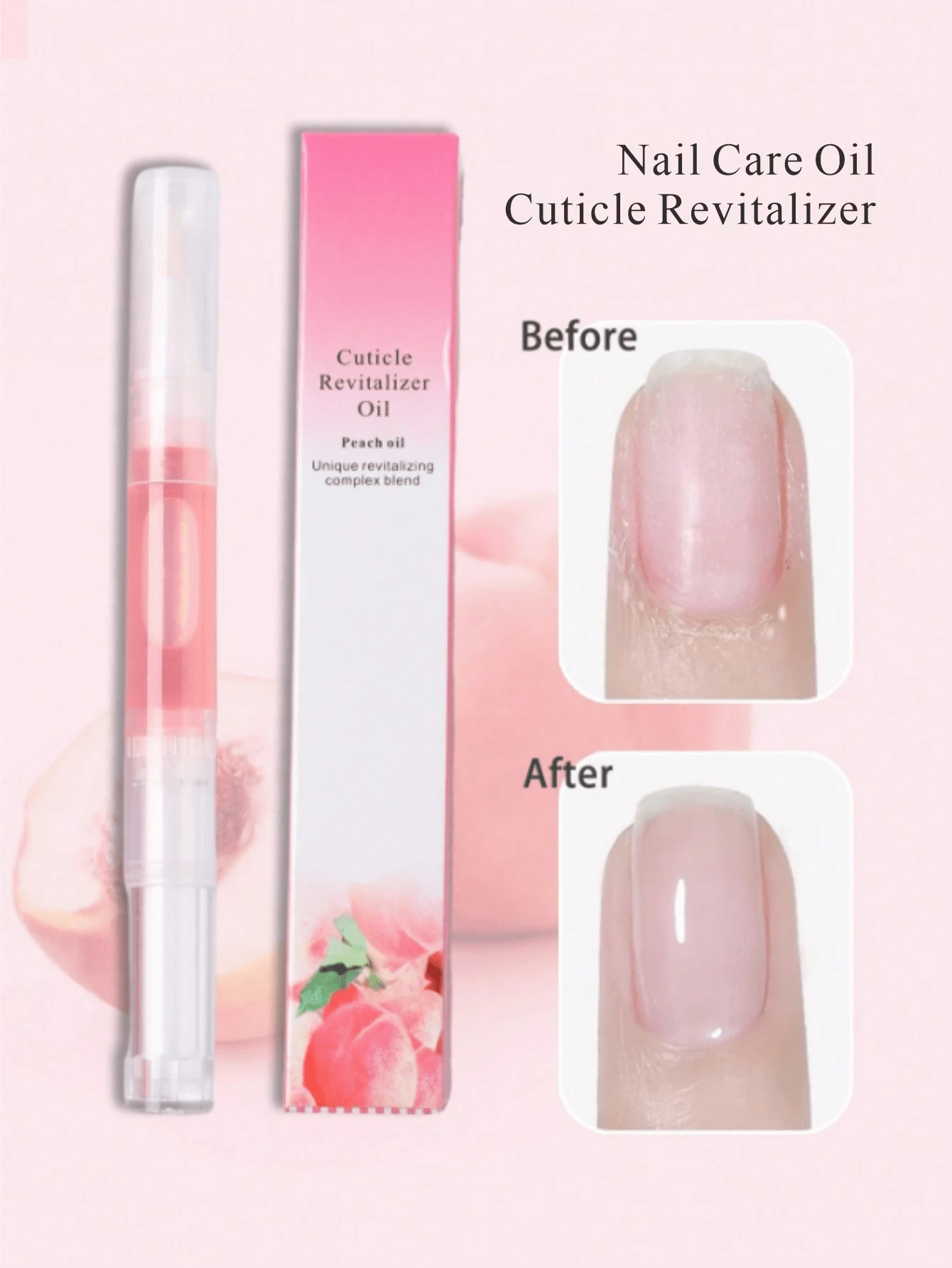 SAUA Nail Nutrition Pen, Moisturizes, Protects And Nourishes Nails, Prevents Cuticle Aging, Improves Dry Nail Skin, Suitable For Daily Nail Care - Peach Flavor 3-piece Set - View 1